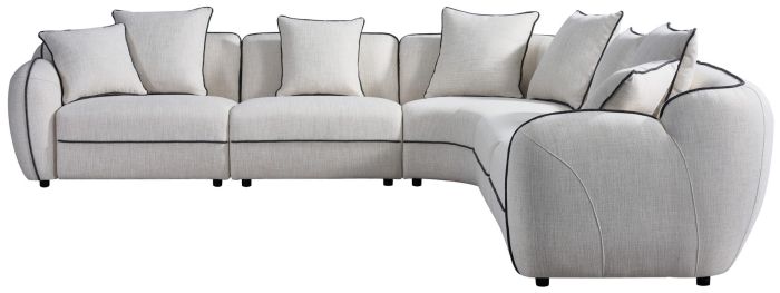 Canapé d'angle réversible design en tissu beige collection PRINCE