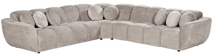Canapé d'angle réversible design en tissu beige foncé collection DRAKE