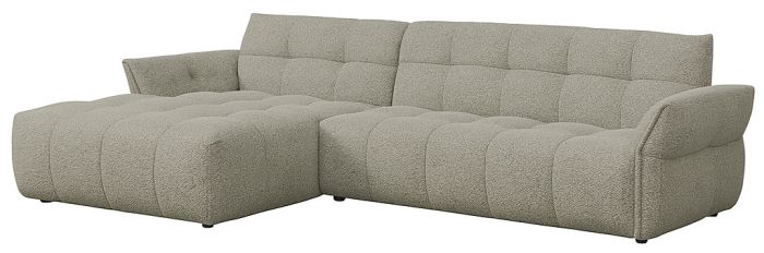 Canapé d'angle gauche design en tissu gris L.300 x P.168 x H.78 cm collection Isla