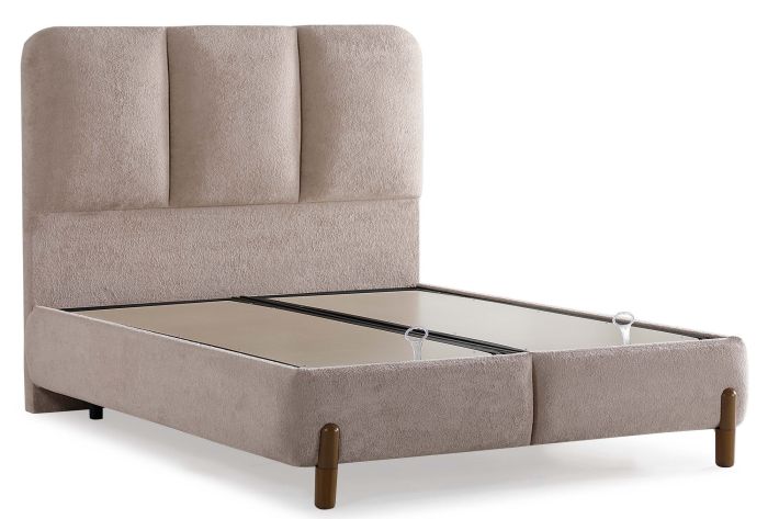 Lit coffre 160X200 cm design en bois mdf coloris beige collection PACO