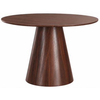 Ronde design eettafel van MDF met walnootlook, 120 x 76 cm, MARAIS collectie