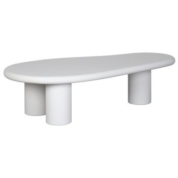 Design salontafel van MDF-hout en wit microcement, afmetingen L.160 x D.80 x H.41,5 cm, TARANTO collectie