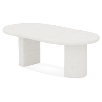Design eettafel met blad van MDF en witte lakafwerking met betonlook, L.230 x B.115 x H.77 cm, MILA collectie