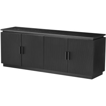 Design tv-meubel van zwart MDF, B160 x D40 x H60 cm, ELIZA collectie